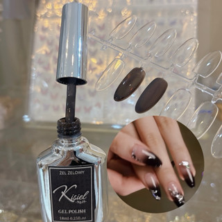  Sơn gel màu thạch nâu đen Kisiel-18ml-Tib nail 
