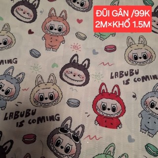 Vải đũi gân hoạt hình , khổ 1m5 .