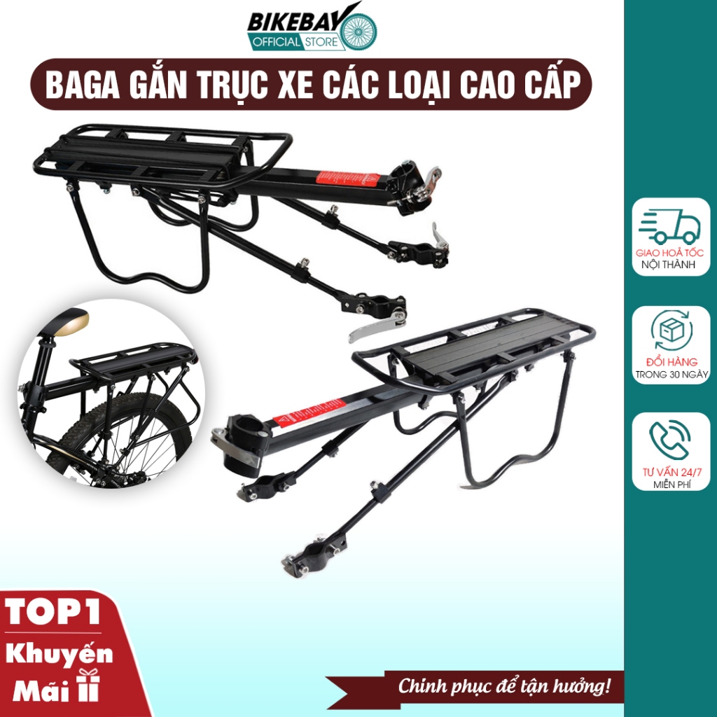 Baga xe đạp thể thap, Gác baga hợp kim nhôm bắt cốt yên chắc chắn Bikebay Official Store - BG01