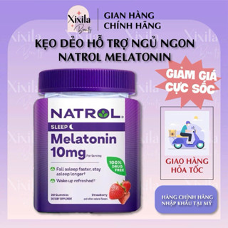 Kẹo ngủ Natrol Melatonin Gummies hỗ trợ ngủ ngon
