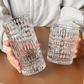 Ly rock trụ vân mắt dày 320ml, ly uống trà dung tích lớn 400ml đẹp