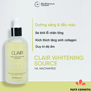 Bellmona Clair Deep Whitening Source 100ml - Tinh chất dưỡng ẩm, dưỡng sáng, hỗ trợ da đều màu