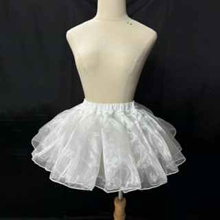 Tùng phồng ngắn 25cm-40cm 1 tầng vải đơn cho Lolita/ cosplay/ jk/ váy thường màu trắng, đen dáng xòe ba lê - Phụ kiện