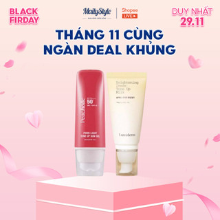 S28_Combo 1 Kem Chống Nắng Peacholic PDRN (H48) + 1 Kem Nâng Tone Hỗ Trợ Dưỡng Trắng Hộp Trắng Lumiderm Mới (M22) Skinca