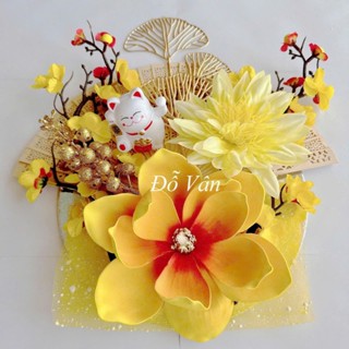 Set phụ kiện trang trí tháp nước tổng hợp nhiều mẫu, bánh, deco làm oản tài lộc ngày tết tiện dụng tặng kèm keo nến