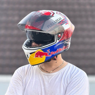 (KÈM TÚI ĐỰNG VÀ LOGO KYT) Mũ Bảo Hiểm Fullface 2 Kính Royal M266 tem REDBULL, sẵn miếng che cằm và bảo hành 12 tháng