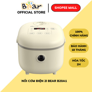 Nồi cơm điện Bear 2L DFB-B20A1, 350W, 8 chế độ nấu lõi nồi 5 lớp chống dính giữ nhiệt, BH 18 tháng