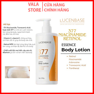   Chính Hãng  Sữa Dưỡng Body Lucenbase 377 Niacinamide Retinol 250g khoá ẩm làm trắng da 