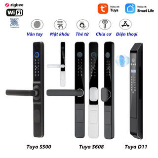  Khoá cửa Face ID   vân tay   thẻ từ cao cấp Tuya Wifi   Zigbee chuyên cho cửa nhôm kính xingfa cửa hẹp cửa sắt 