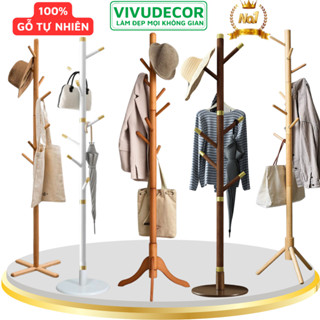 Cây treo quần áo 100% gỗ tự nhiên 8, 9 và 10 nhánh - Giá Treo Quần Áo Đứng Các Loại Chất Lượng Cao