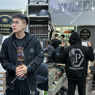 [TT] Áo Khoác Philipp _Plein Thu Đông Nam Đính Đá Kim Tuyến Thêu Cực Nét Lên Ảnh Siêu Đẹp, Áo Hoodie Đính đá Philip