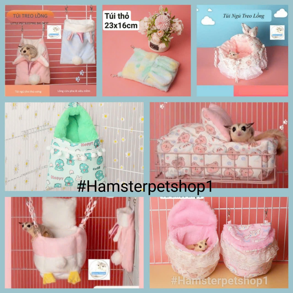 Túi ngủ thỏ / Võng treo lồng cho Hamster, Sóc Bay, Sóc Bông, Sóc Đất...