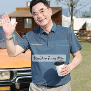 Áo Thun Nam Trung Niên Cộc Tay(TẶNG BỐ) Chất Thun Lạnh Thấm Mồ Hôi Siêu Đẹp