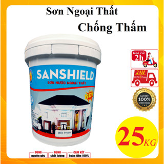 [1Thùng/1Đơn] 25kg Sơn nước SanShield NEW ngoài trời chống thấm láng mịn trang trí nhà, decor nhà