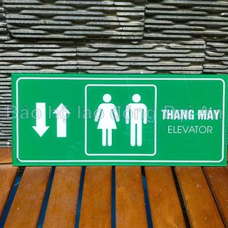 Bảng mica chỉ dẫn thang máy 15 x 30cm