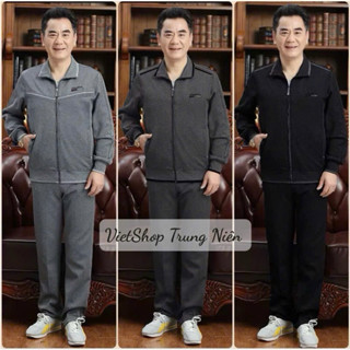 Bộ Quần Áo Nỉ Nam Trung Niên Trung Tuổi Tặng Bố Hàng Quảng Châu Chất Dày Mịn Đẹp