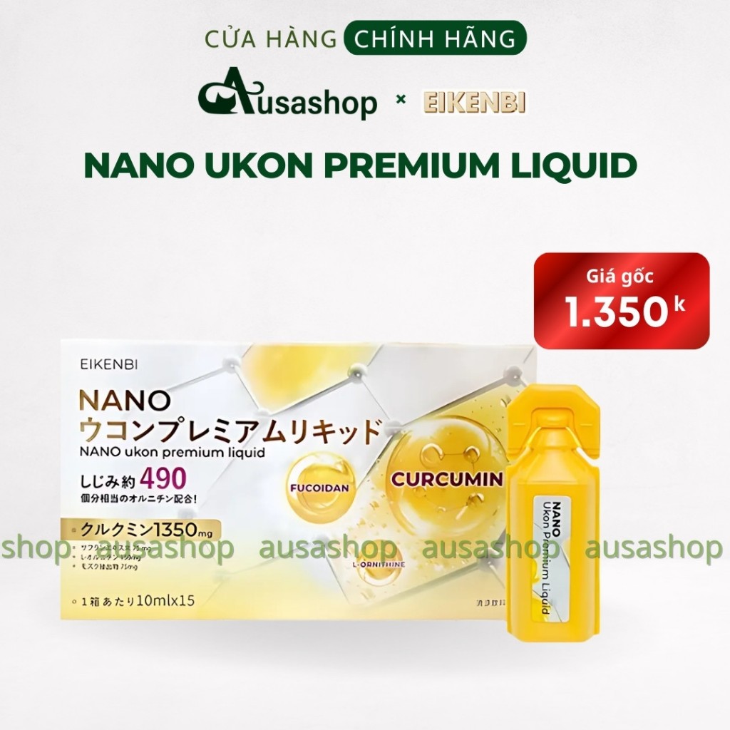 Nghệ NANO Ukon Premium Liquid Eikenbi Hộp 15 Ống Chính Hãng Nhật Bản