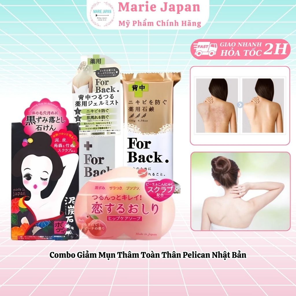 [CHE TÊN] Combo Giảm Mụn Thâm Toàn Thân Pelican Nhật Bản
