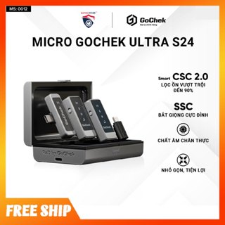 Mic Thu Âm Không Dây GoChek ULTRA S24 tích hợp 2 chân cắm, cực bắt giọng, lọc âm vượt trội - Hàng chính hãng