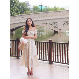 ARIUSTEES- Đầm hoa cổ điển dáng xoè maxi OHARA MAXI DRESS