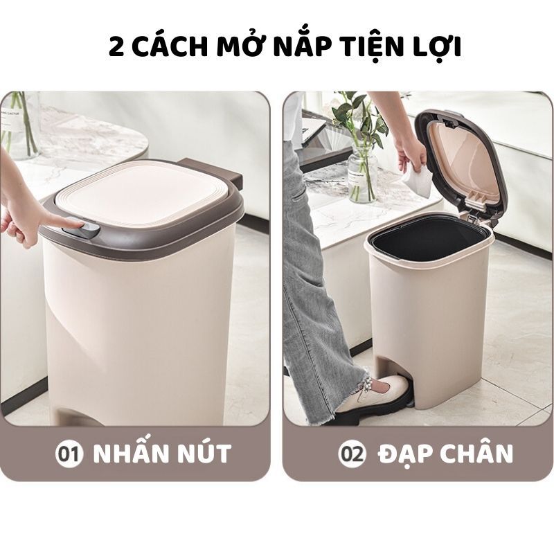 Thùng Đựng Rác Có Nắp ENODA HOME Đa Kích Thước, Thùng Rác Đạp Chân Nhấn Nút Tiện Lợi TR021 | BigBuy360 - bigbuy360.vn