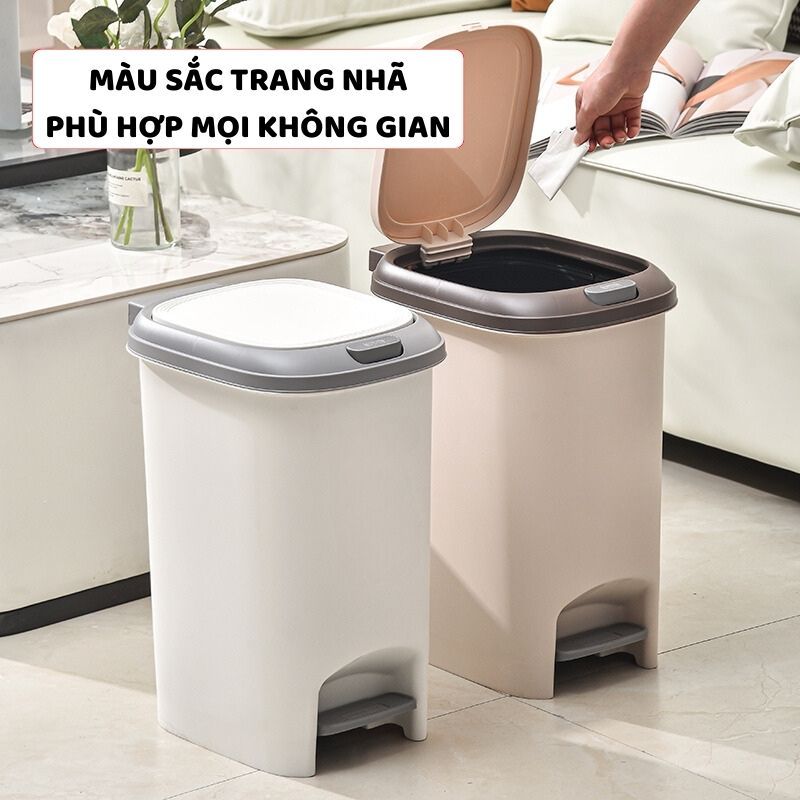 Thùng Đựng Rác Có Nắp ENODA HOME Đa Kích Thước, Thùng Rác Đạp Chân Nhấn Nút Tiện Lợi TR021 | BigBuy360 - bigbuy360.vn