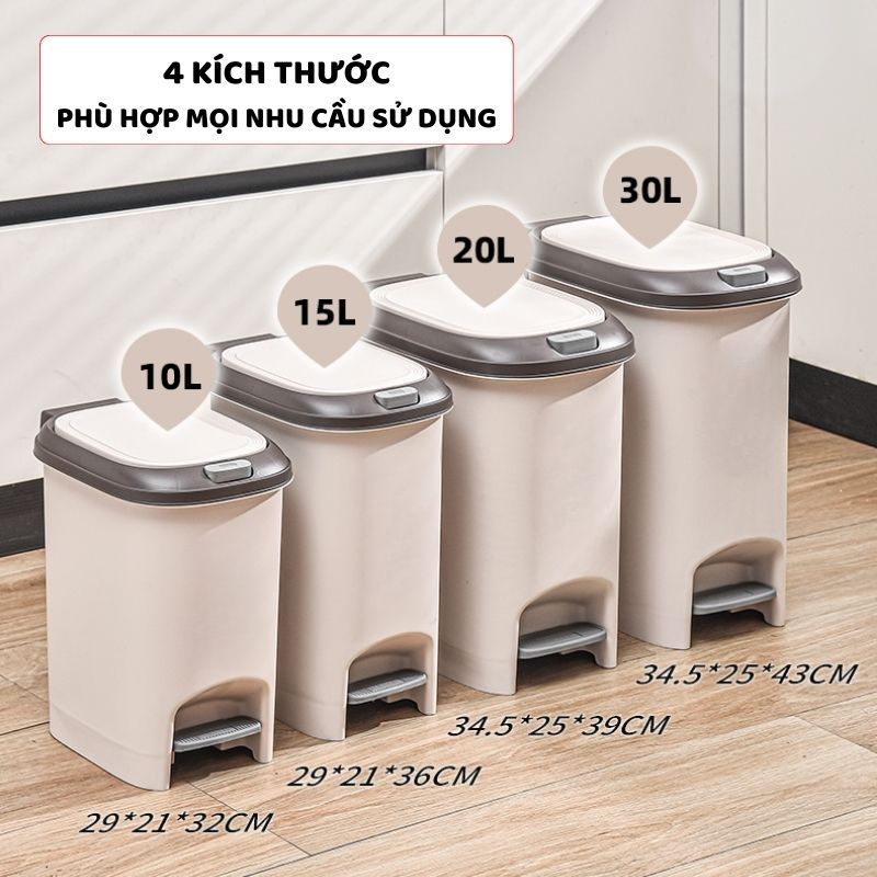 Thùng Đựng Rác Có Nắp ENODA HOME Đa Kích Thước, Thùng Rác Đạp Chân Nhấn Nút Tiện Lợi TR021 | BigBuy360 - bigbuy360.vn
