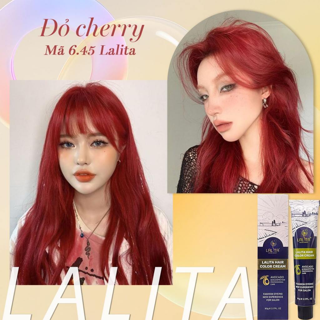 ĐỎ CHERRY-Thuốc nhuộm tóc màu đỏ cherry (LLT645) LALITA+ TẶNG kèm trợ nhuộm