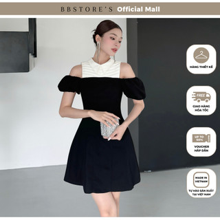  Đầm Xòe Dự Tiệc Tay Phồng Trễ Vai Cutout Sang Trọng BBSTORE'S - D3751