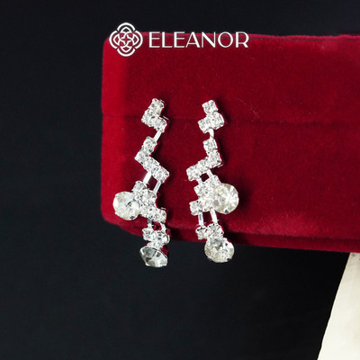 Bông tai nữ chuôi bạc 925 Eleanor Accessories đính đá phụ kiện trang sức khuyên tai cô dâu 8666