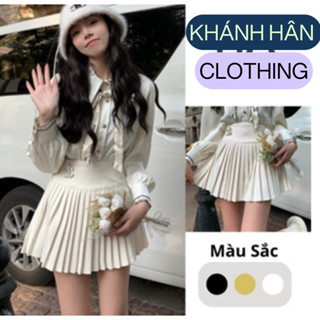 HÀNG CAO CẤP Chân Váy Xếp Ly Xoè Chữ A Váy Ngắn Midi ,Chân Váy Công Sở,Tennis Đẹp Hàn Quốc  Đen, Nâu, Trắng không logo