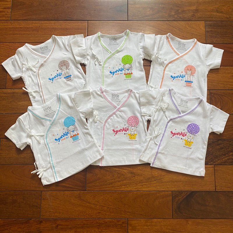 Áo sơ sinh cột dây tay ngắn Little Home Baby Thái Lan cho bé sơ sinh-5kg