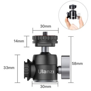 Ball Head Mini Ulanzi U60 Hỗ Trợ 360 Độ – Hợp Kim Magnalium Chịu Tải 10kg HL Studio