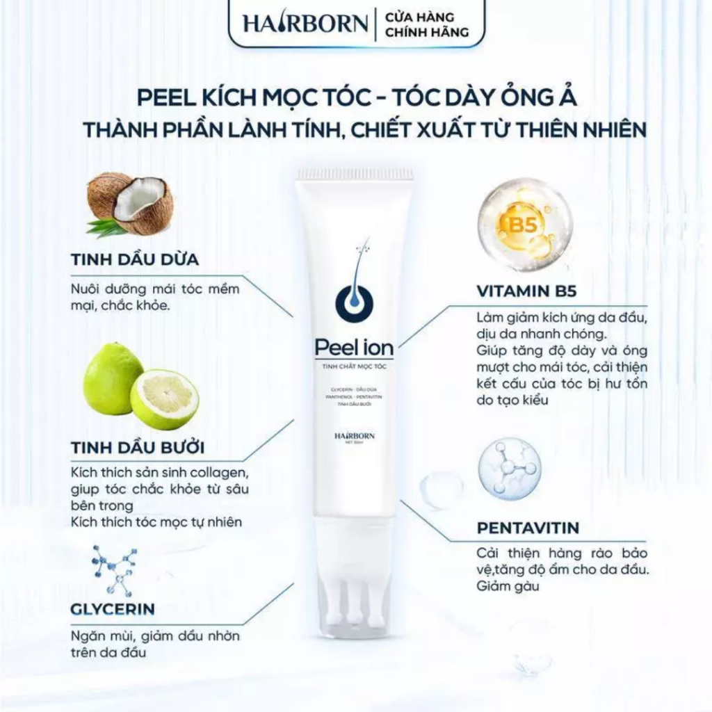 Lăn kích mọc tóc Hairborn - Lăn 5in1 giúp mọc tóc nhanh Hairborn - kích mọc tóc giảm gầu và giảm rụng tóc - QUINN BEAUTY