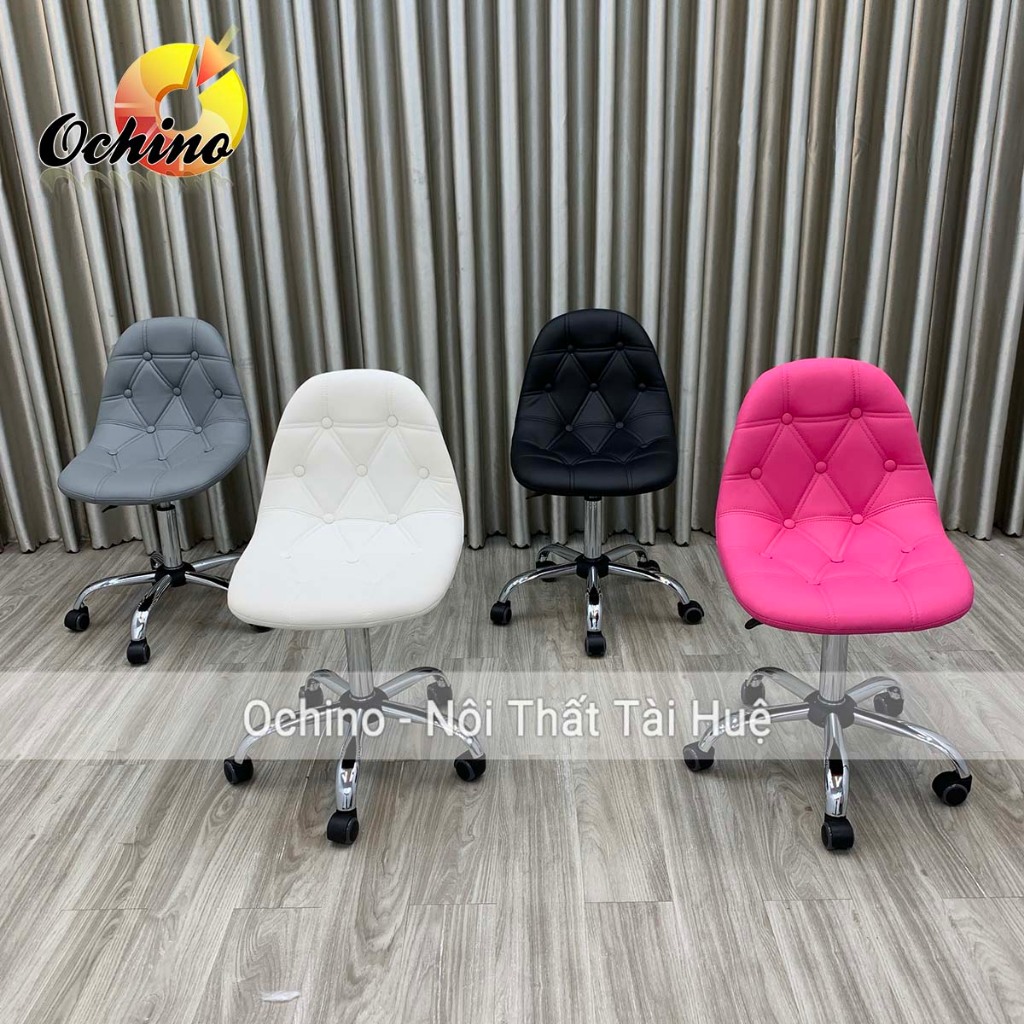 Ghế Spa, Ghế Trang Điểm Mẫu Cúc Bọc Da Sang Chảnh Cao 45-55cm (Hàng có Sẵn)