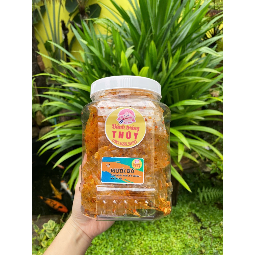 Thúy bánh tráng - Bánh tráng muối bò túi 50g- hộp 300g