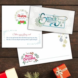 Thiệp noel có lời chúc tặng khách hàng, thiệp giáng sinh cao cấp có lời chúc