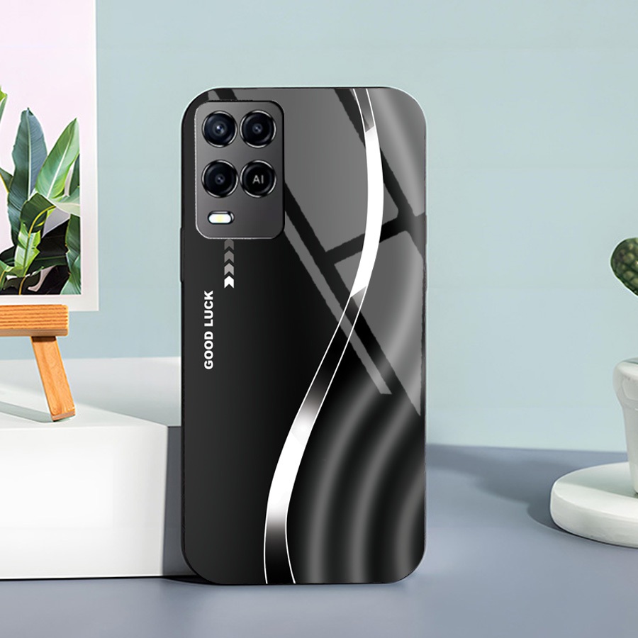Ốp Lưng cho OPPO A54, A54 5G Mặt kính cường lực, cao cấp Họa tiết GOOD LUCK