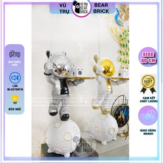 Tượng thỏ Phi Hành Gia Decor Bưng bưng khay trang trí đẹp - Size:1m3 cm - Trang Trí Nhà Cửa - Vũ Trụ Bearbrick