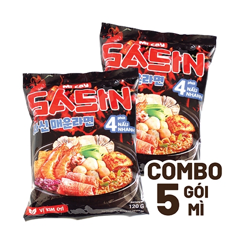 Combo 5 gói mì cay Sasin đặc biệt