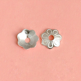 [S925] Set 2 Charm bạc ốp hoa 6mm - MH017