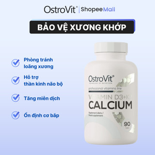  Viên uống OstroVit Vitamin D3 + K2 + Calcium 90 viên nhập khẩu Ba Lan bảo vệ sức khỏe xương 