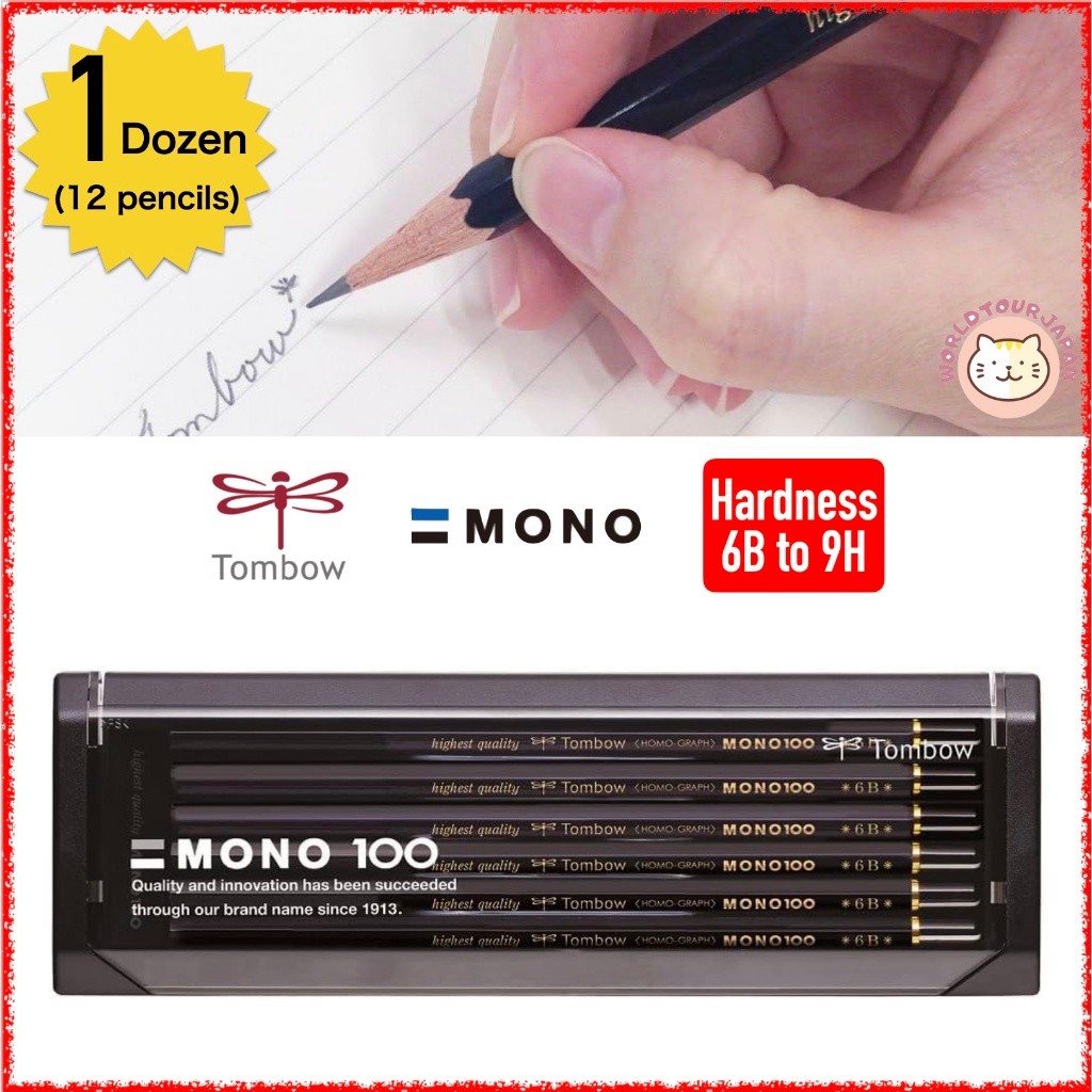 TOMBOW PENCIL / High-Class Pencils MONO 100 / 1 dozen (12 Pencils) / Hardness 6B to 9H  [ DIRECT FRO