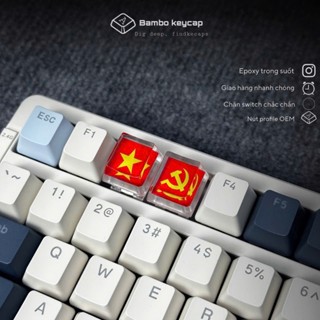 Nút bàn phím cơ Keycap lẻ cờ  keycap xuyên led nút bàn phím đẹp - Bambo keycap