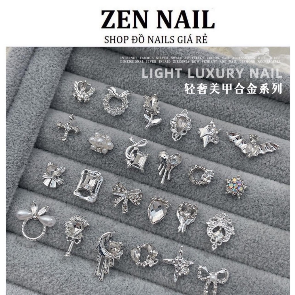 Charm nail , charm nơ đá cao cấp gắn móng