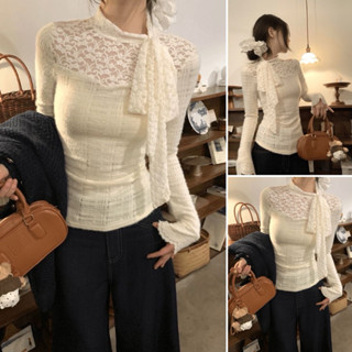  Áo thun dài tay ren hoạ tiết co giãn mềm mịn Halinh M250 