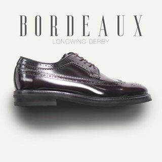 Giày tây nam da bê màu nâu sang trọng DERBY BORDEAUX, giày công sở nam thời trang TONKIN