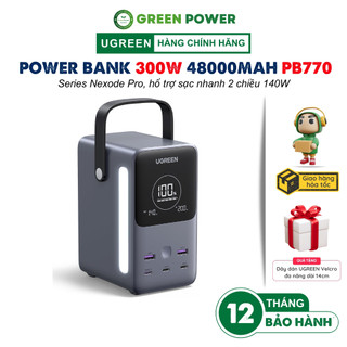 Bộ sạc dự phòng UGREEN Nexode Pro PB770 300W dung lượng 48000mah, sạc nhanh PD3.1 140W, với 3 cổng Type C, màn hình LED