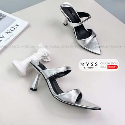 Giày sục nữ mũi nhọn 2 quai mảnh 8cm thời trang MYSS - SU215