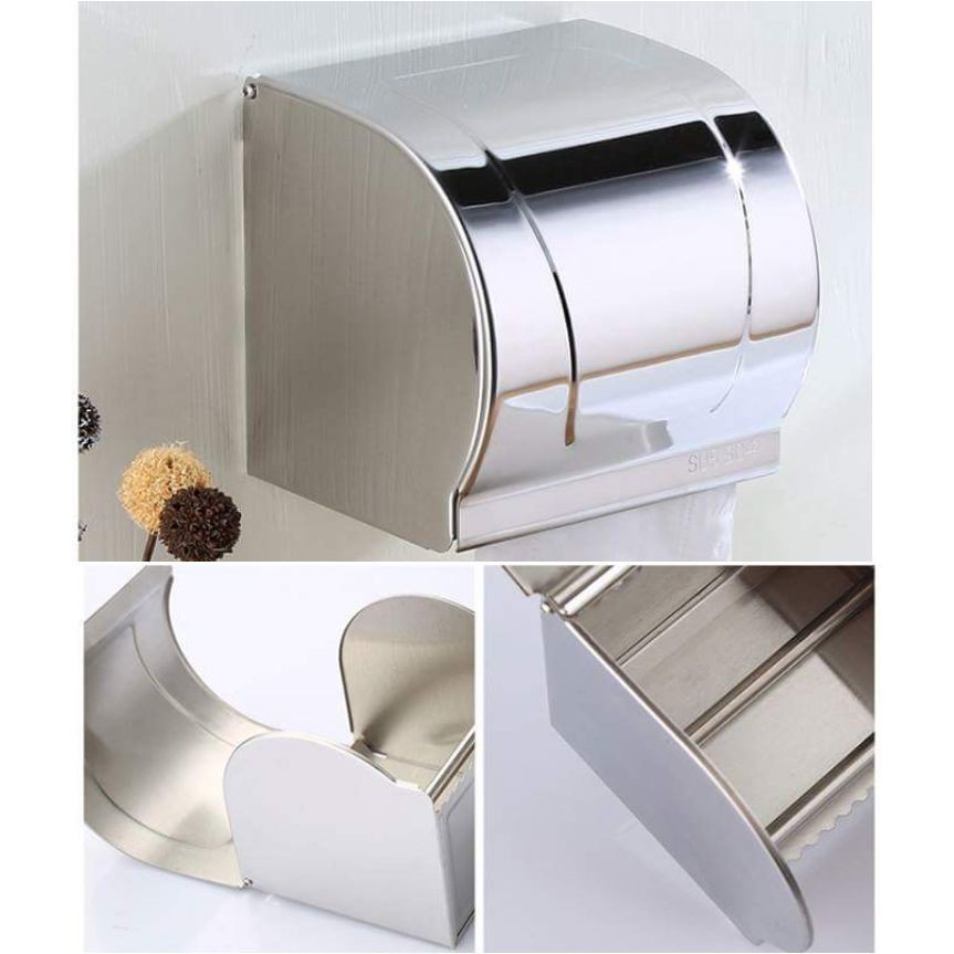 Hộp đựng giấy vệ sinh Inox 304 (Trắng bạc)
